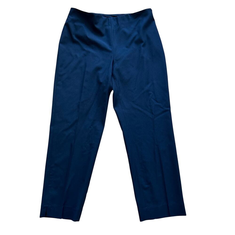 St. John Caviar Black Cropped Ankle Length Trouser Pants
